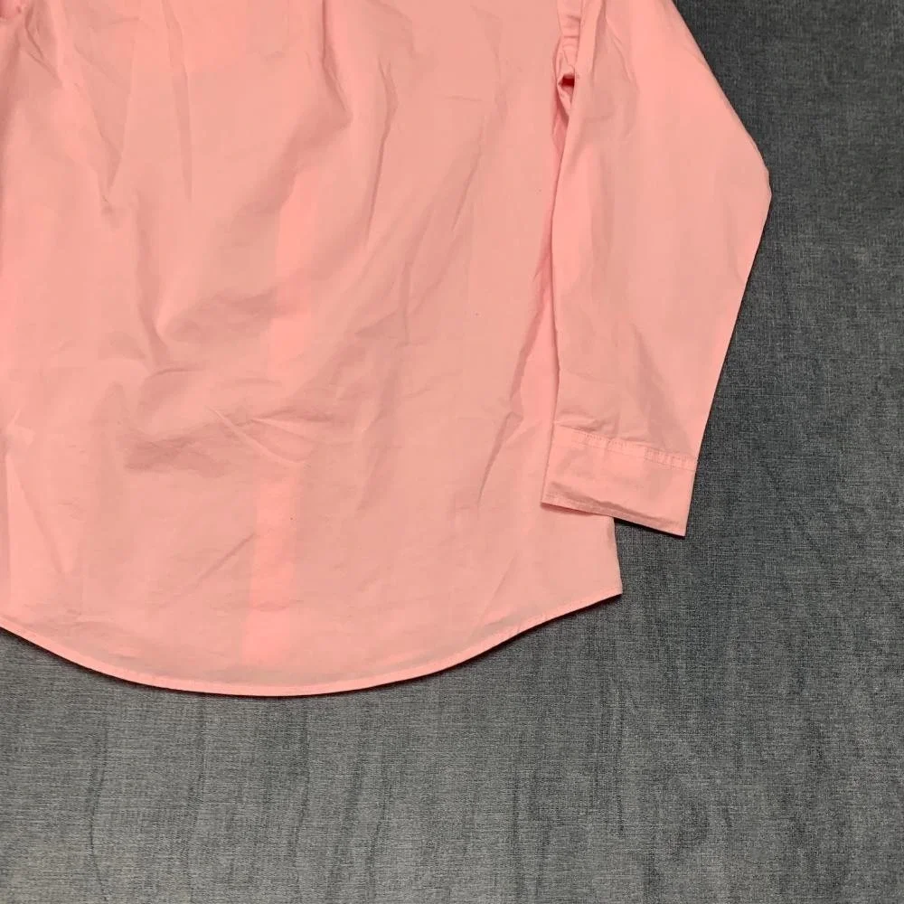 IZOD Dress Shirt Boys XL 18/20 Coral Pink Cotton Stretch Pocket Business Formal